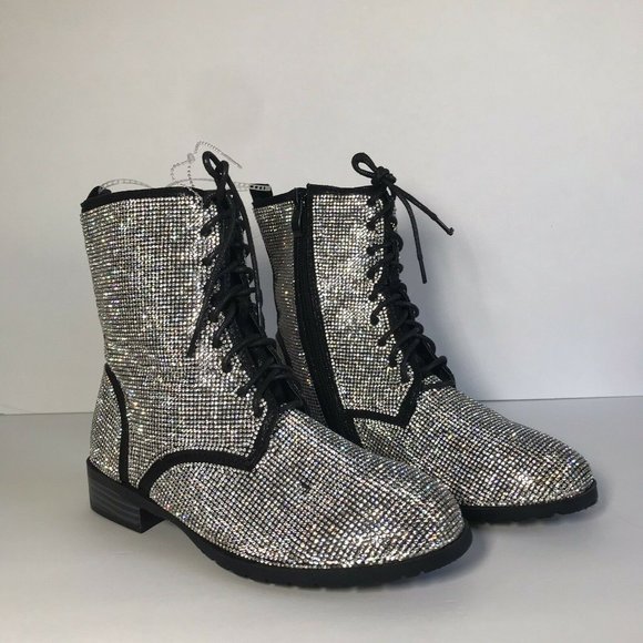 Rhinestone ankle boots shoes Size 6 - Picture 2 of 6